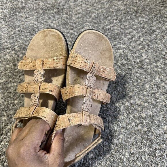 Vionic Women's Amber Backstrap Sandals w/Arch Support Gold Cork US 9 - Picture 4 of 9